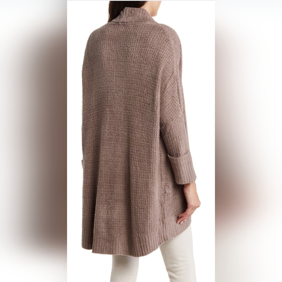 Barefoot Dreams CozyChic Lite Waffle Cocoon Cardigan Driftwood S/M - Picture 3 of 12